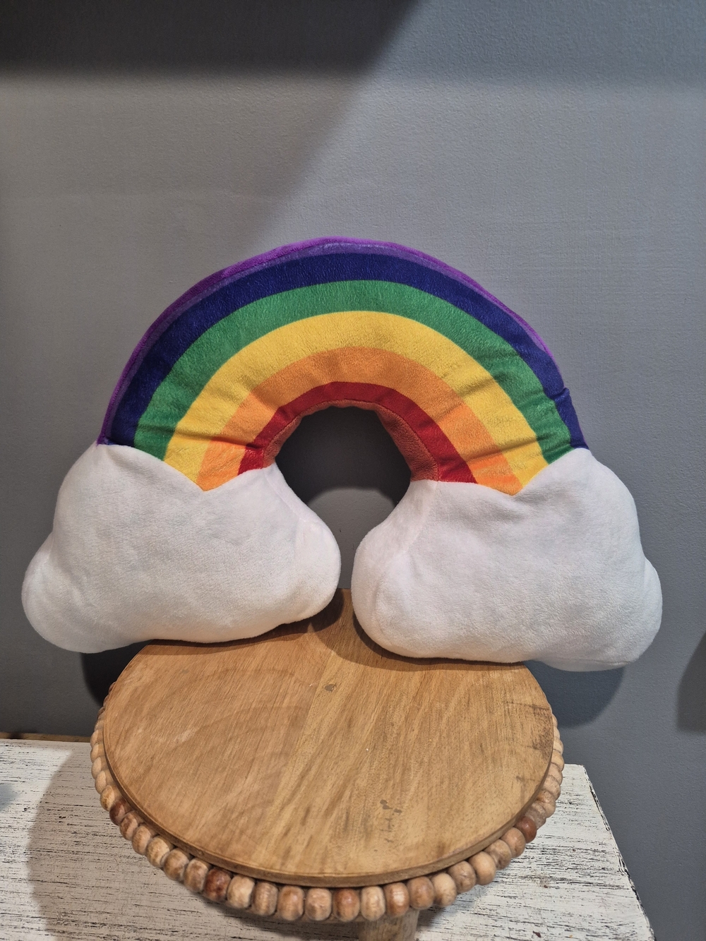 Free With Purchase Over $25  -Rainbow Cloud Plush Pillow - Bright Multicolor
